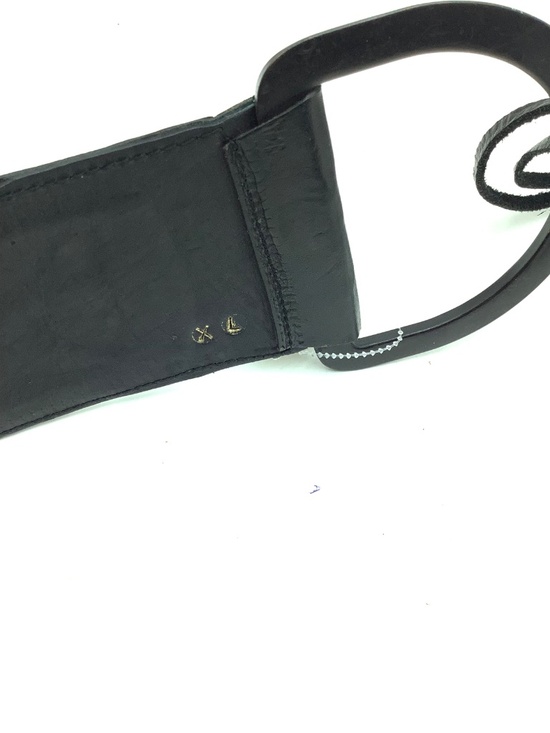 Western Women’s Beaded Black Leather Belt Size: XL main image 6